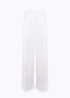 WIDE LEG PANTS IN LINEN BLEND