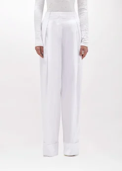 WIDE LEG PANTS IN LINEN BLEND