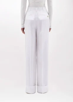 WIDE LEG PANTS IN LINEN BLEND
