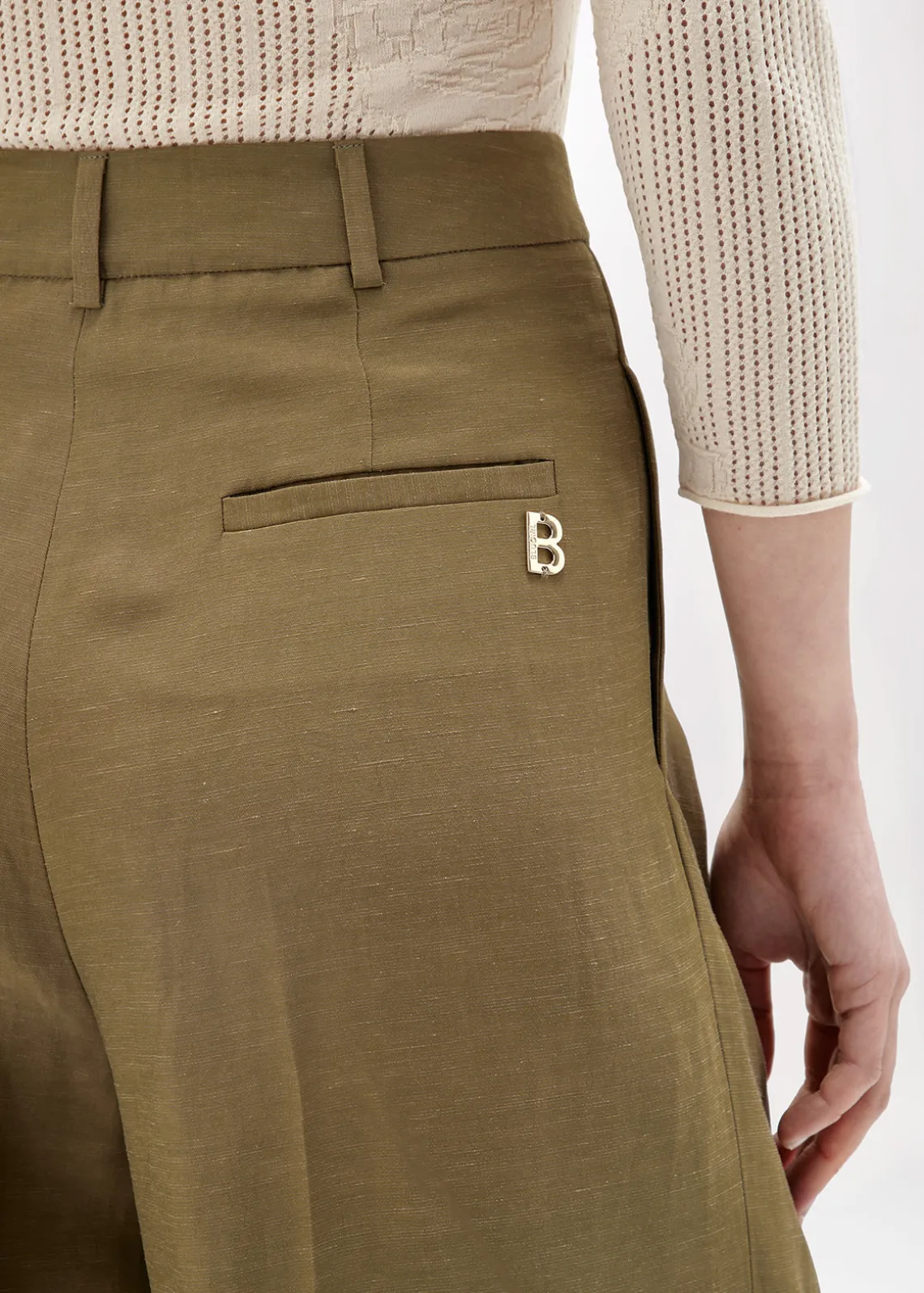 WIDE LEG PANTS IN LINEN BLEND