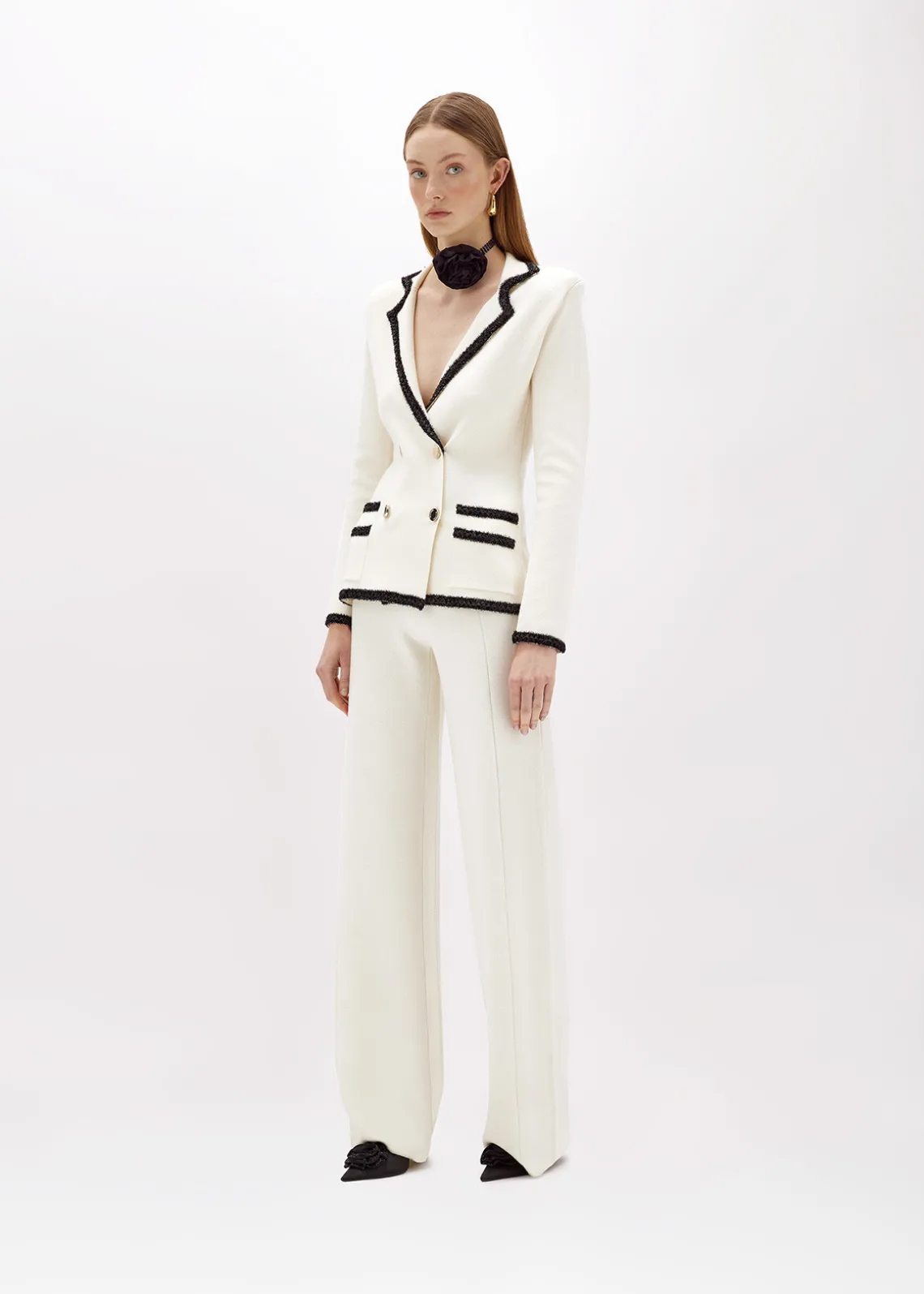 WIDE LEG PANTS IN WOOL BLEND