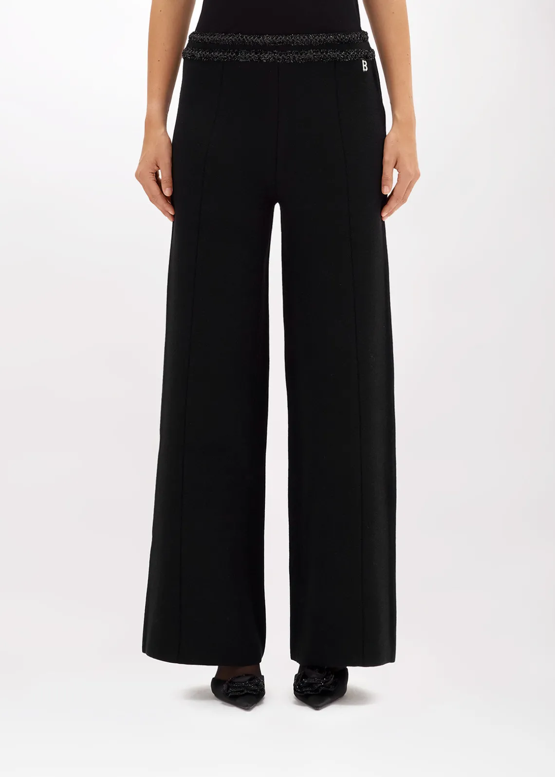 WIDE LEG PANTS IN WOOL BLEND