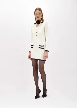 WOOL BLEND DRESS WITH JEWEL BUTTONS