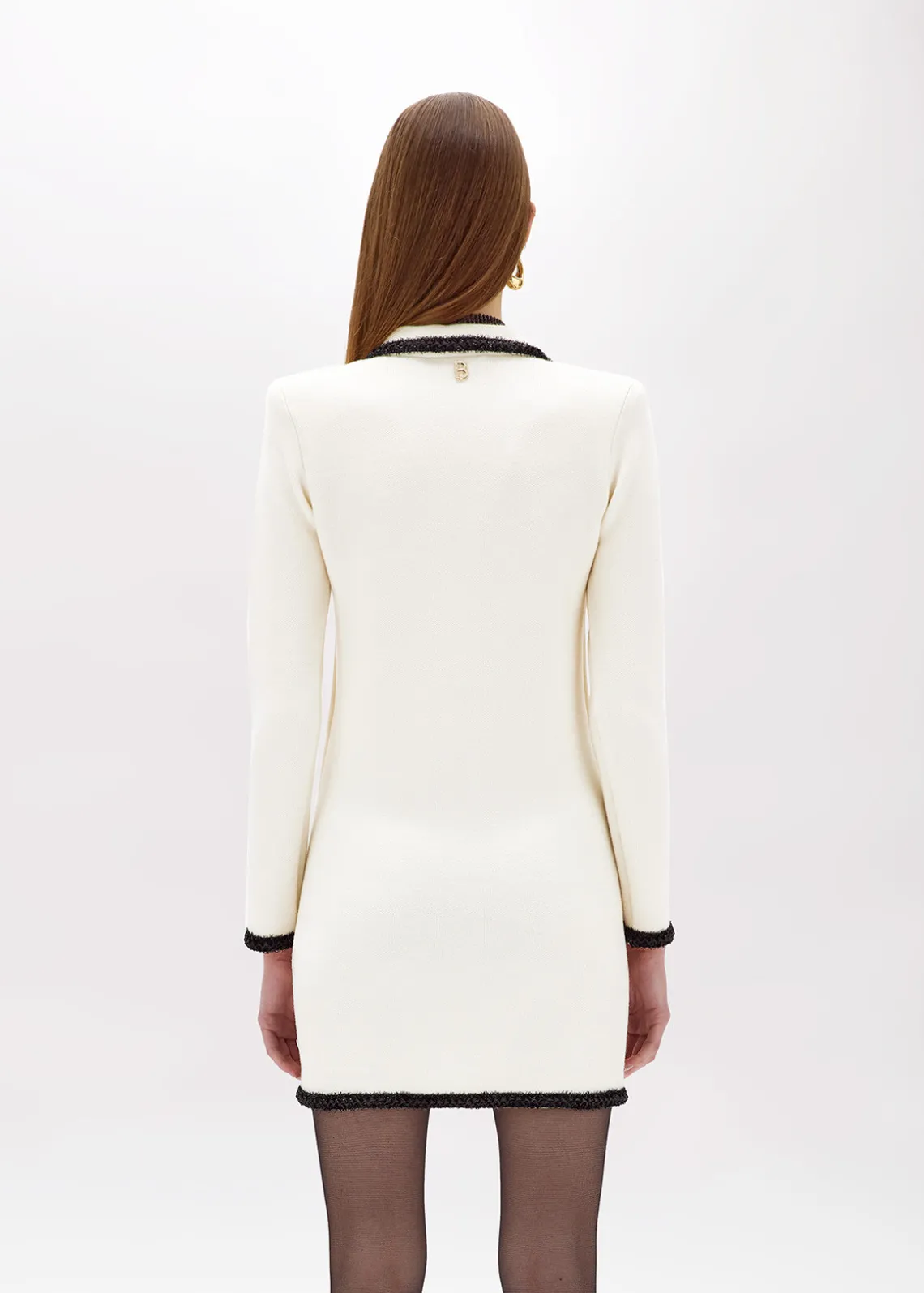 WOOL BLEND DRESS WITH JEWEL BUTTONS