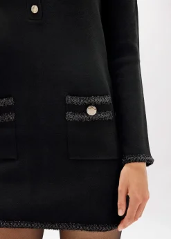 WOOL BLEND DRESS WITH JEWEL BUTTONS