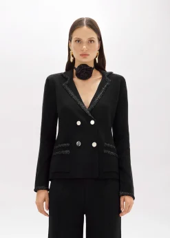 WOOL BLEND JACKET WITH JEWEL BUTTONS