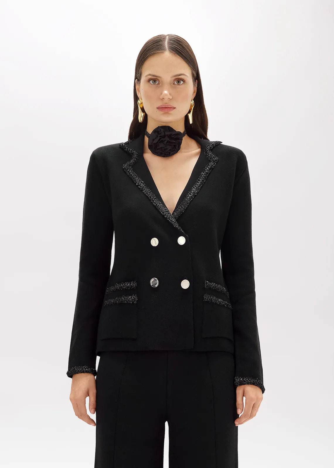 WOOL BLEND JACKET WITH JEWEL BUTTONS