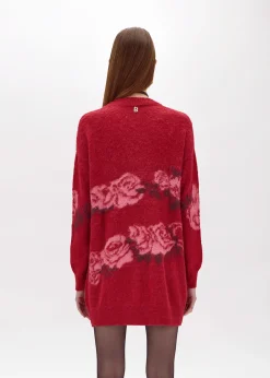 WOOL BLEND JACQUARD MAXI CARDIGAN
