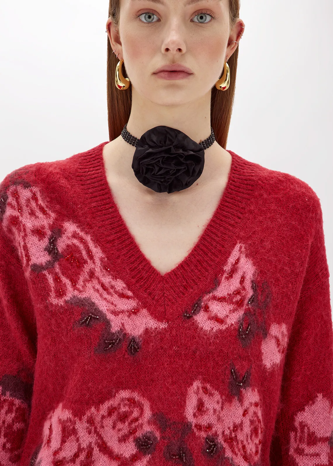 WOOL BLEND JACQUARD SWEATER