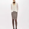 WOOL CARDIGAN AND CRÊPE DE CHINE TOP