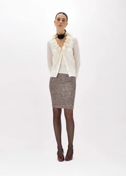 WOOL CARDIGAN AND CRÊPE DE CHINE TOP